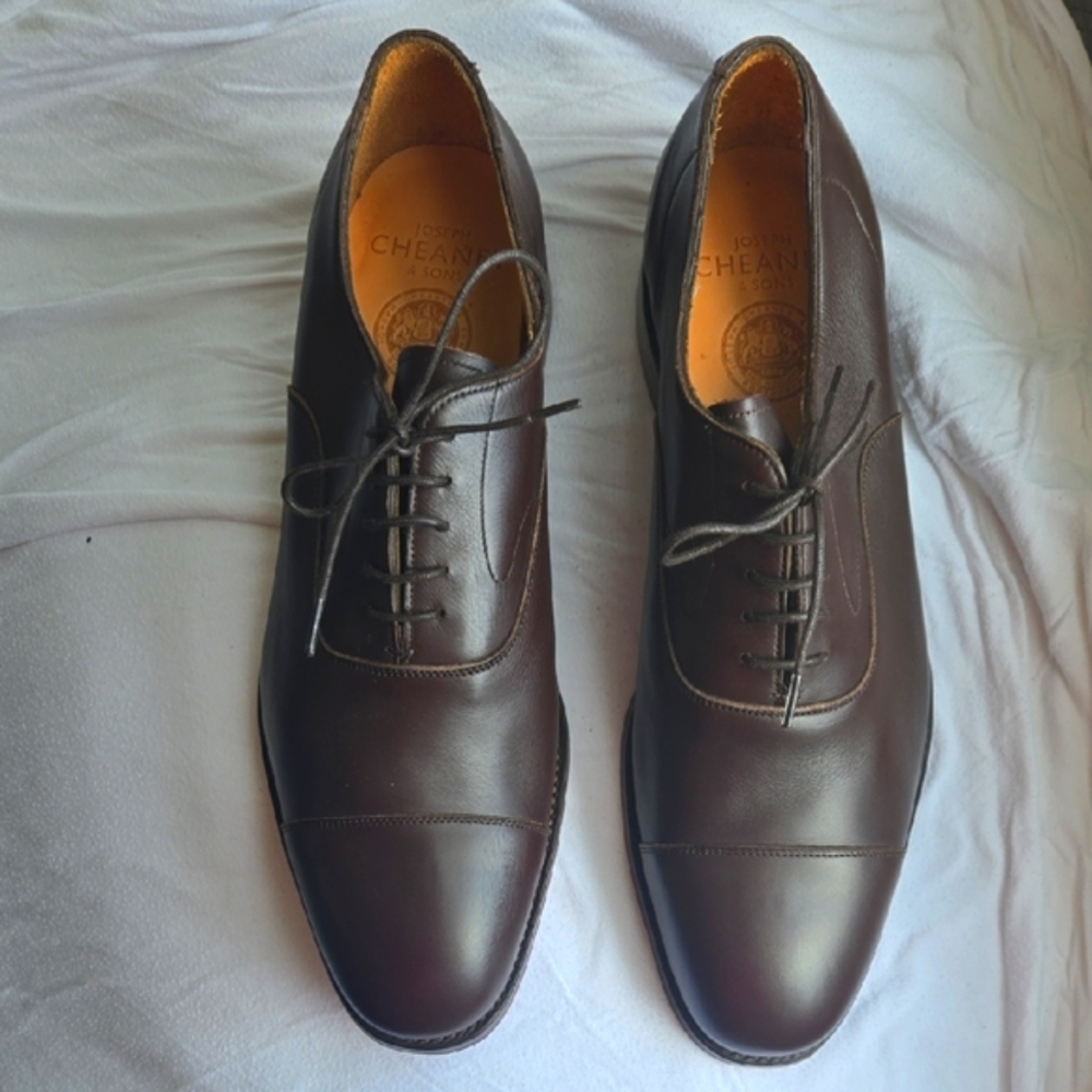 Joseph Cheaney Alfred II Dark Brown Captoe Leather Oxfords